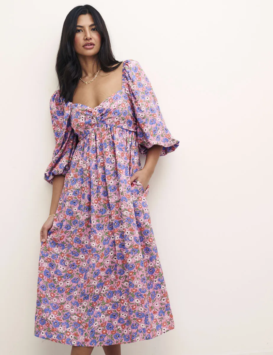 Long Sleeve Floral Astrid Midi Dress sold by Nobody's Child product image thumbnail 4
