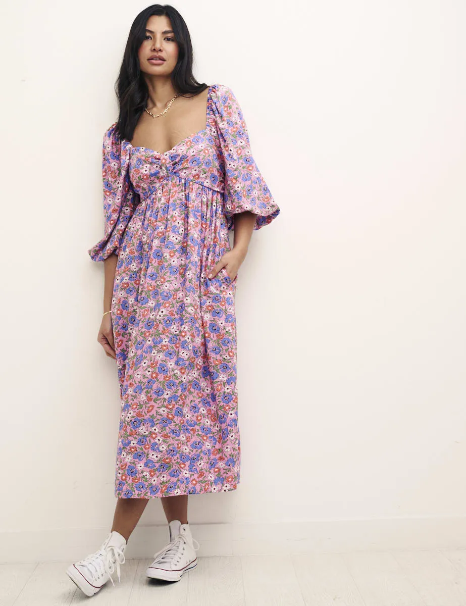 Long Sleeve Floral Astrid Midi Dress sold by Nobody's Child