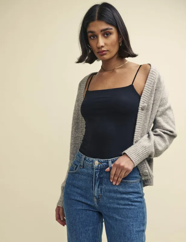 Black Jersey Strappy Cami Top sold by Nobody's Child