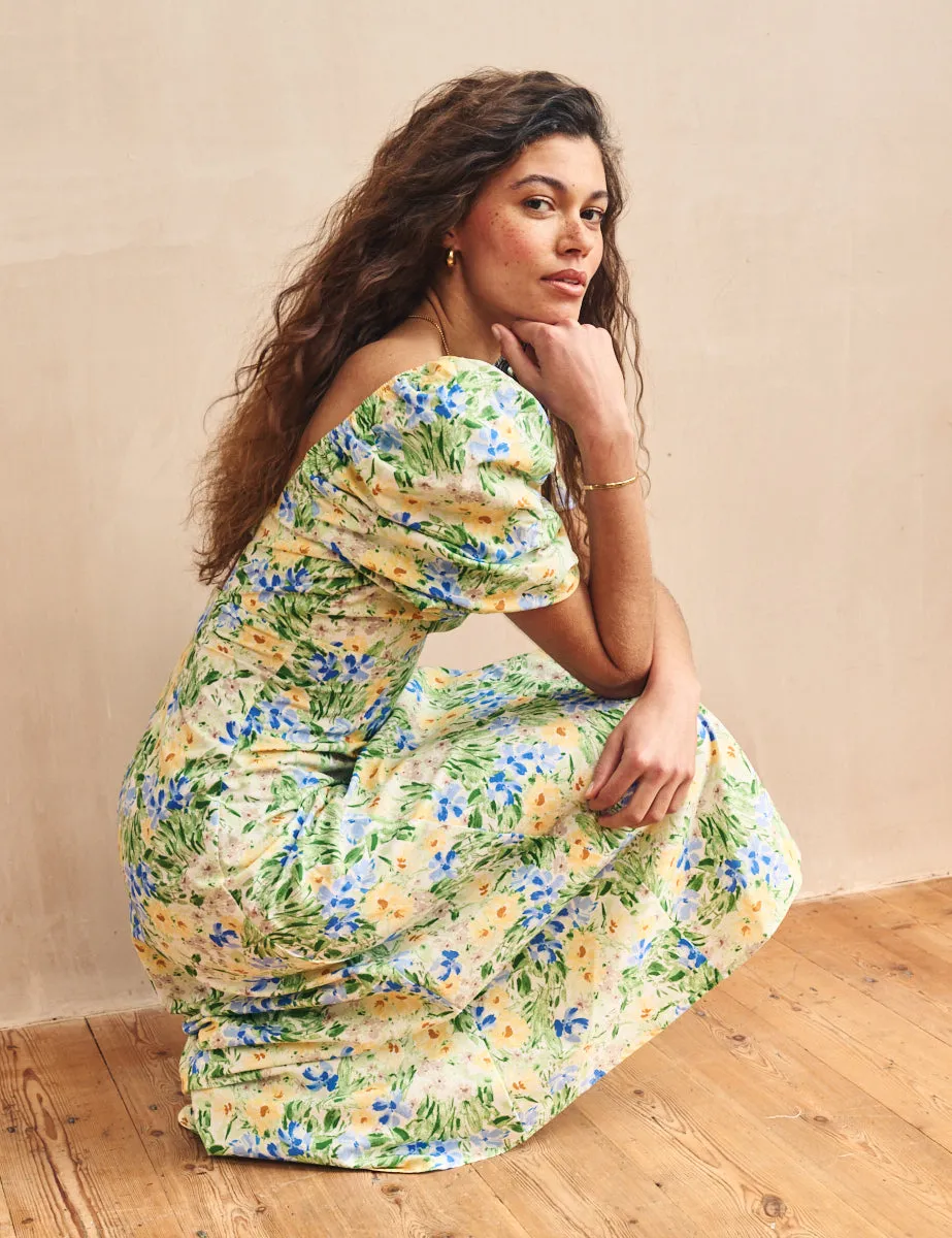 Green Flower Print Henri Midi Dress sold by Nobody's Child product image thumbnail 3