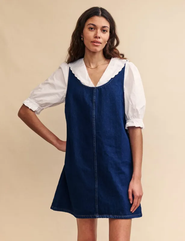 Blue Dark Wash Denim Putney Mini Dress sold by Nobody's Child