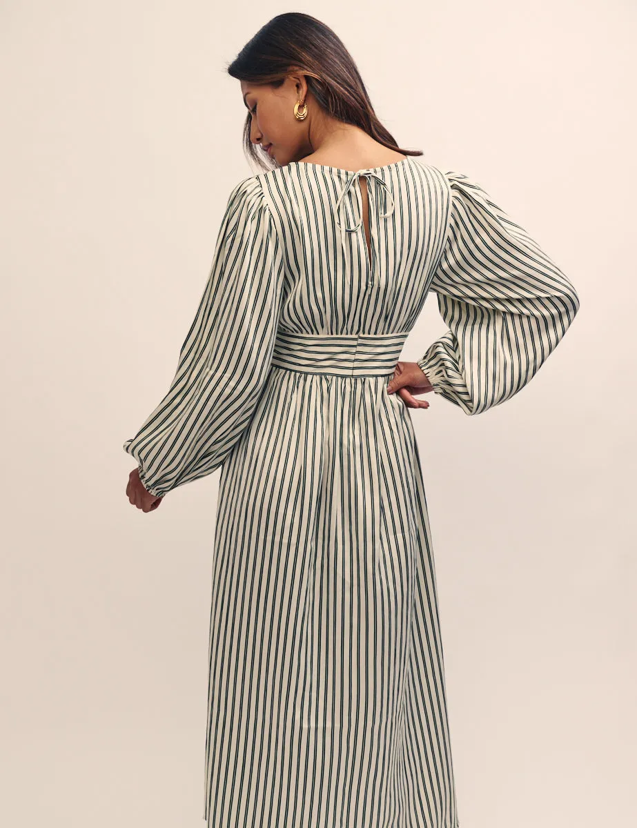 Green Striped Georgie Midi Dress sold by Nobody's Child product image thumbnail 4
