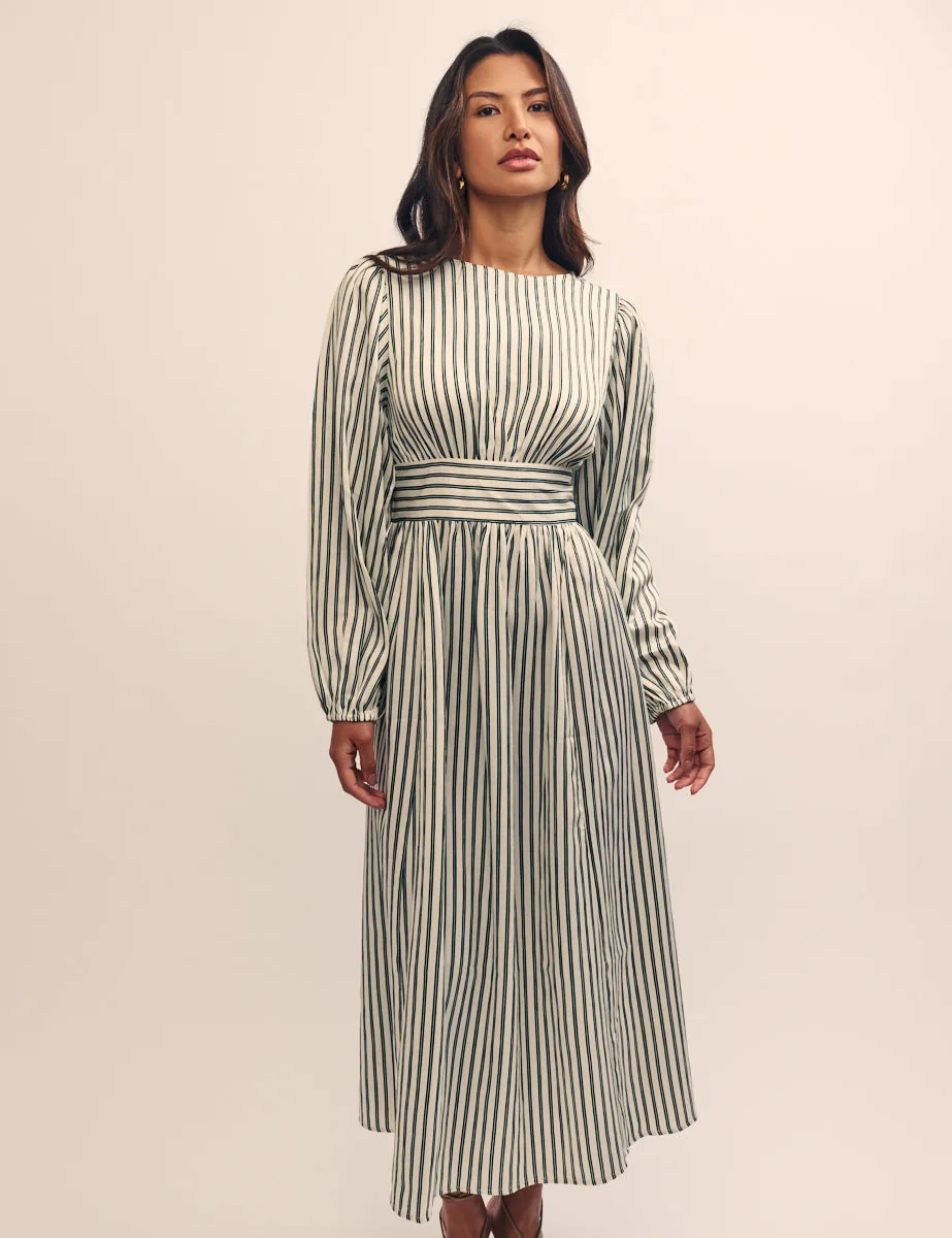 Green Striped Georgie Midi Dress sold by Nobody's Child product image thumbnail 3