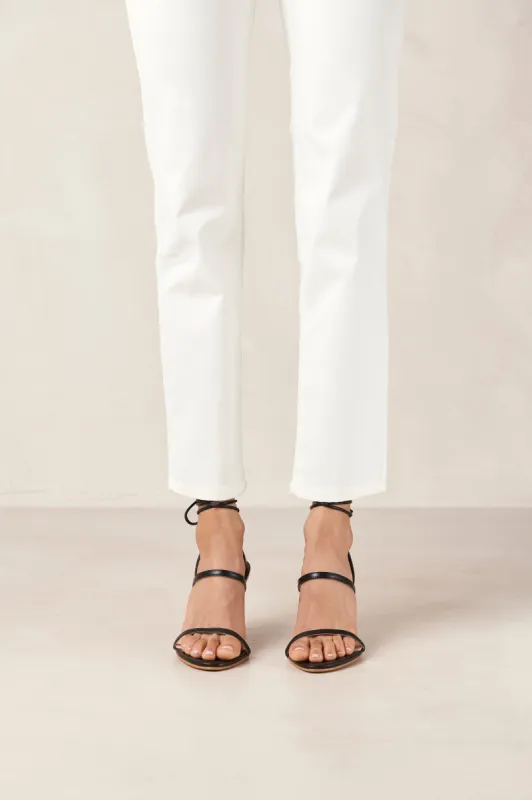 Alohas Black Kendra Leather Heeled Sandals sold by Nobody's Child