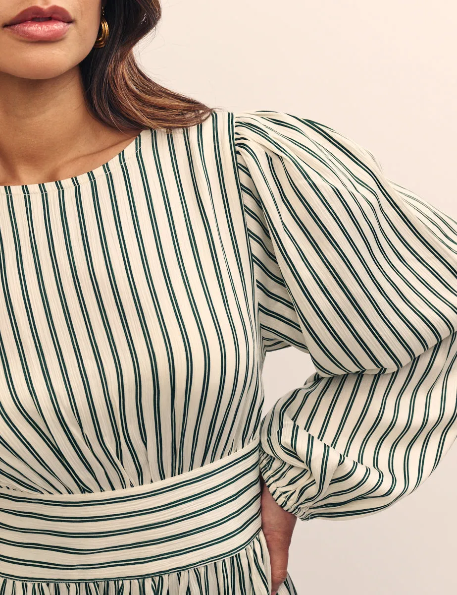 Green Striped Georgie Midi Dress sold by Nobody's Child product image thumbnail 2