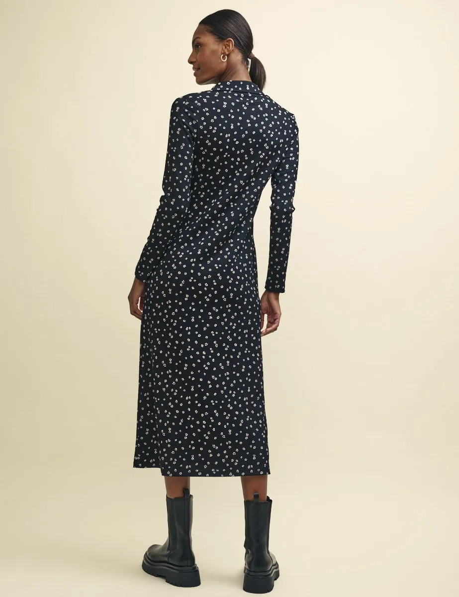 Black Floral Print Reed Midi Dress sold by Nobody's Child product image thumbnail 3