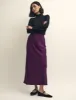 Purple Mila Jacquard Satin Midi Skirt sold by Nobody's Child