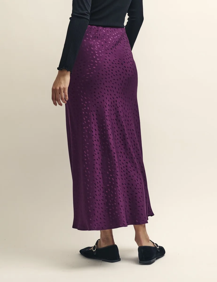Purple Mila Jacquard Satin Midi Skirt sold by Nobody's Child product image thumbnail 3