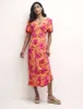 Orange and Pink Floral Delilah Midi Dress sold by Nobody's Child