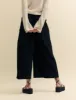 Black Wide Leg Cropped Zeena Trousers sold by Nobody's Child