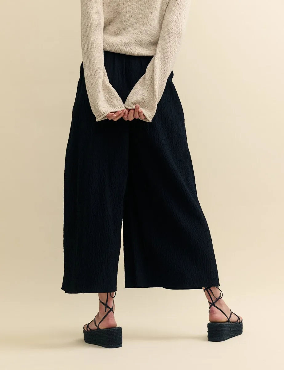 Black Wide Leg Cropped Zeena Trousers sold by Nobody's Child product image thumbnail 3