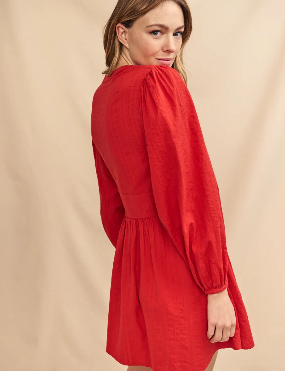 Red Long Sleeve Starlight Mini Dress sold by Nobody's Child product image thumbnail 4
