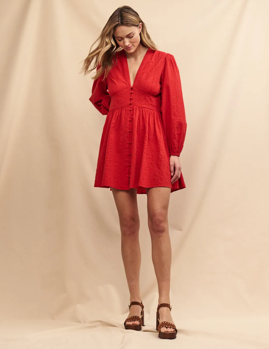 Red Long Sleeve Starlight Mini Dress sold by Nobody's Child product image thumbnail 2