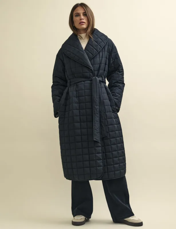 Black Quilted Wrap Coat sold by Nobody's Child