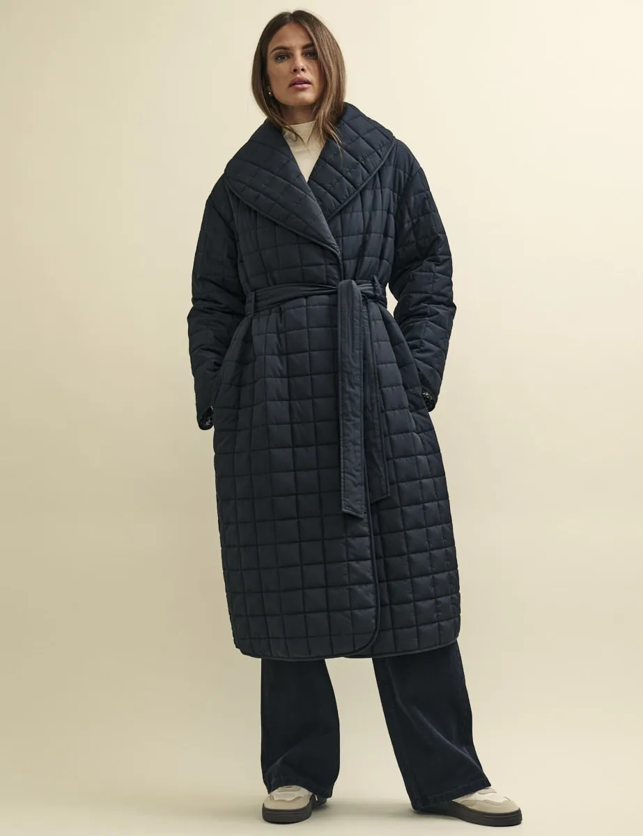 Black Quilted Wrap Coat sold by Nobody's Child