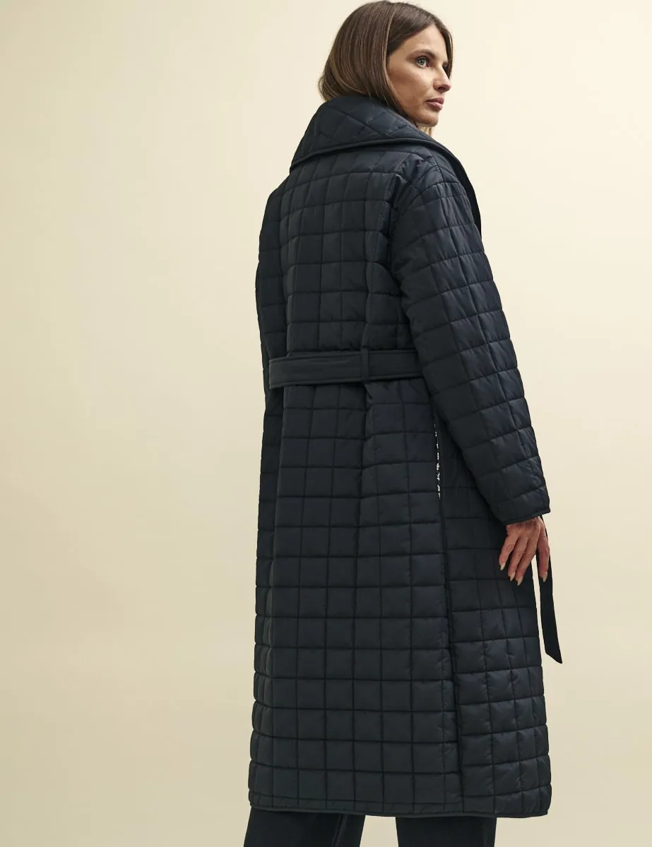 Black Quilted Wrap Coat sold by Nobody's Child product image thumbnail 4