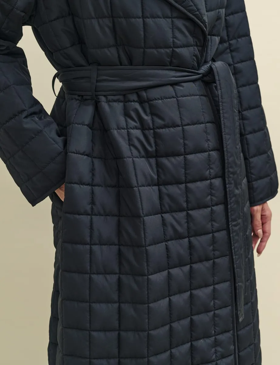 Black Quilted Wrap Coat sold by Nobody's Child product image thumbnail 3