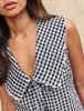 Black Sleeveless Gingham Birdie Blouse sold by Nobody's Child