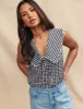 Black Sleeveless Gingham Birdie Blouse sold by Nobody's Child