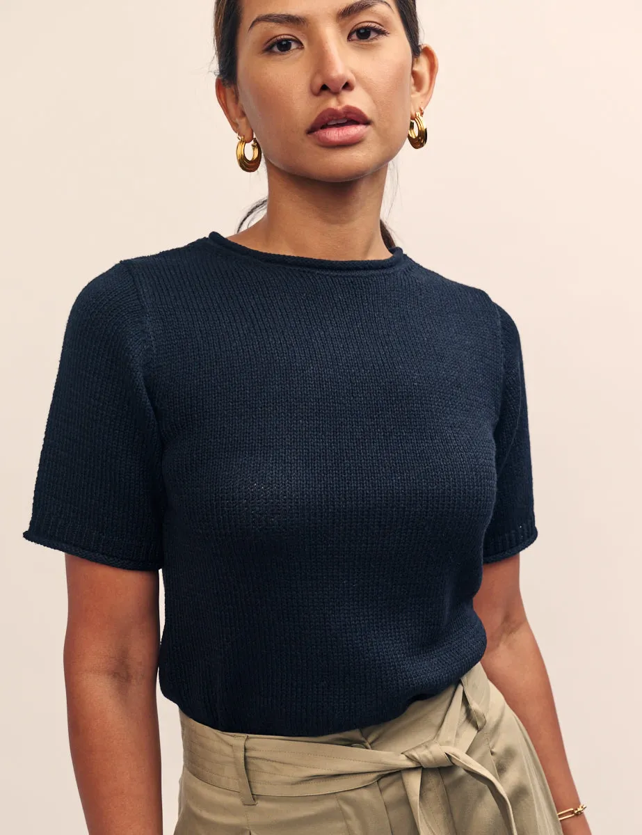 Black Knitted Crew Neck T-Shirt sold by Nobody's Child product image thumbnail 2