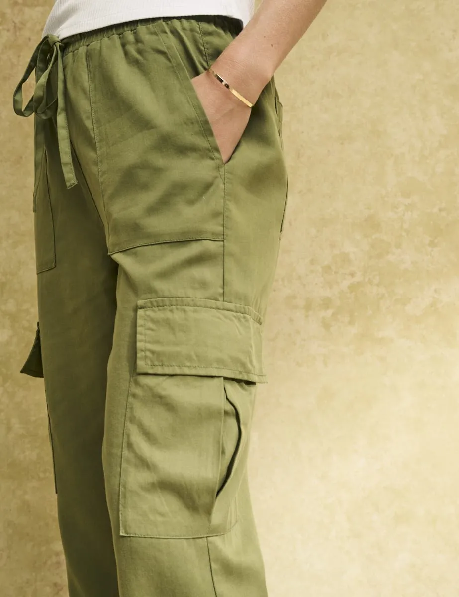 Khaki Green Cargo Utility Joggers sold by Nobody's Child product image thumbnail 2
