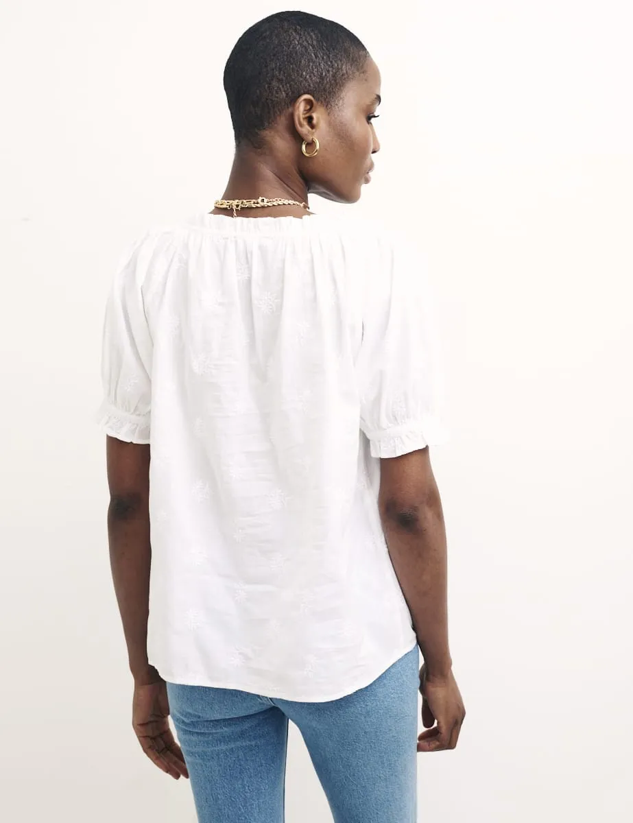 White Embroidered Drew Top sold by Nobody's Child product image thumbnail 4