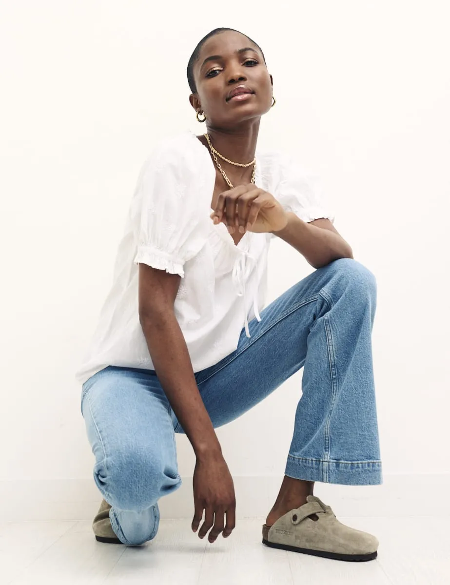 White Embroidered Drew Top sold by Nobody's Child product image thumbnail 2