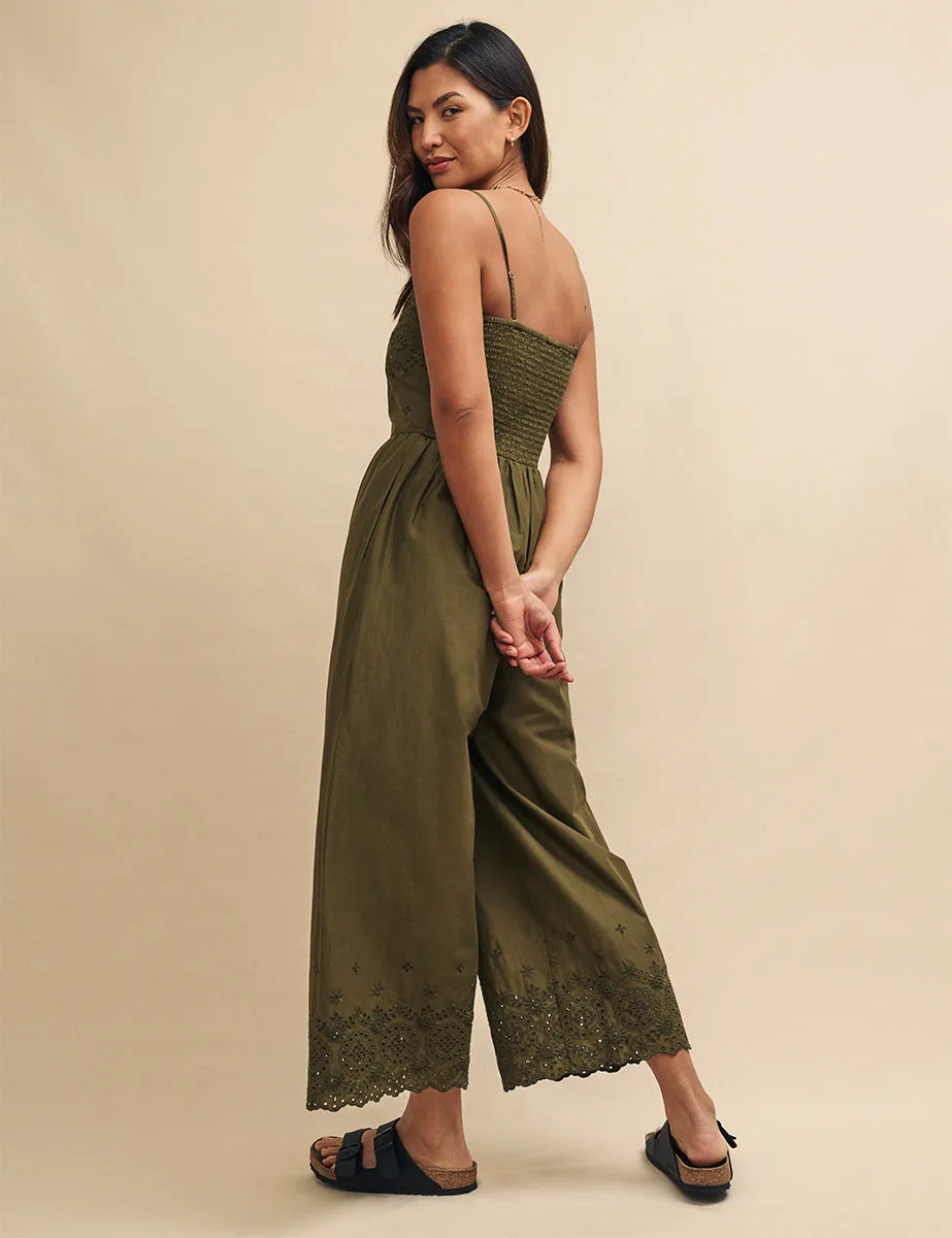 Khaki Broderie Hattie Jumpsuit sold by Nobody's Child product image thumbnail 4