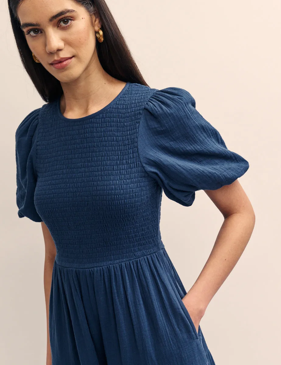 Navy Tiered Charlie Midi Dress sold by Nobody's Child product image thumbnail 3