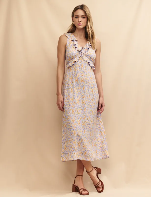Multi Ditsy Floral Marjorie Midi Dress sold by Nobody's Child