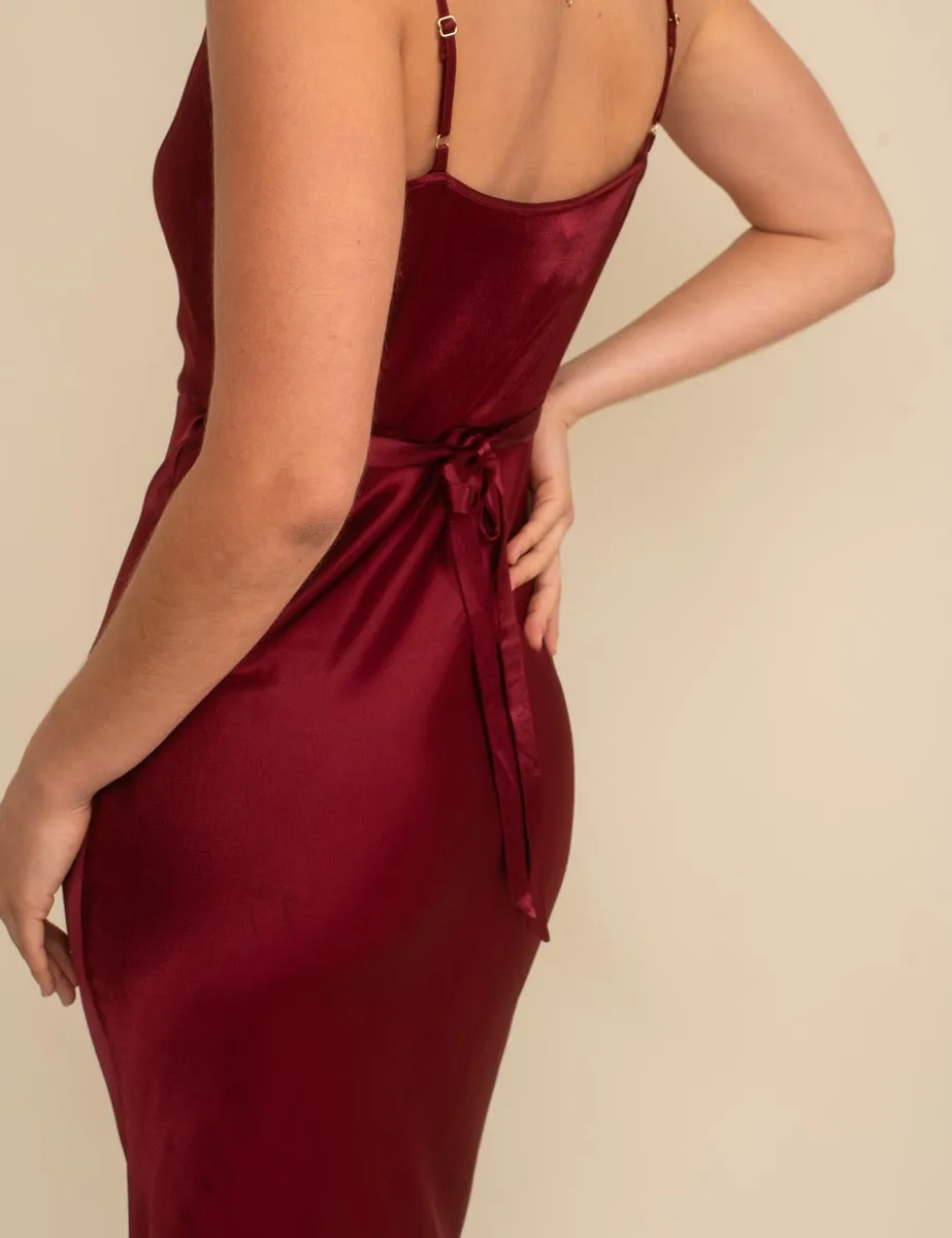 Burgundy Trixie Bridesmaid Midaxi Dress sold by Nobody's Child product image thumbnail 4