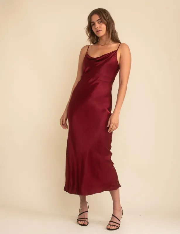 Burgundy Trixie Bridesmaid Midaxi Dress sold by Nobody's Child