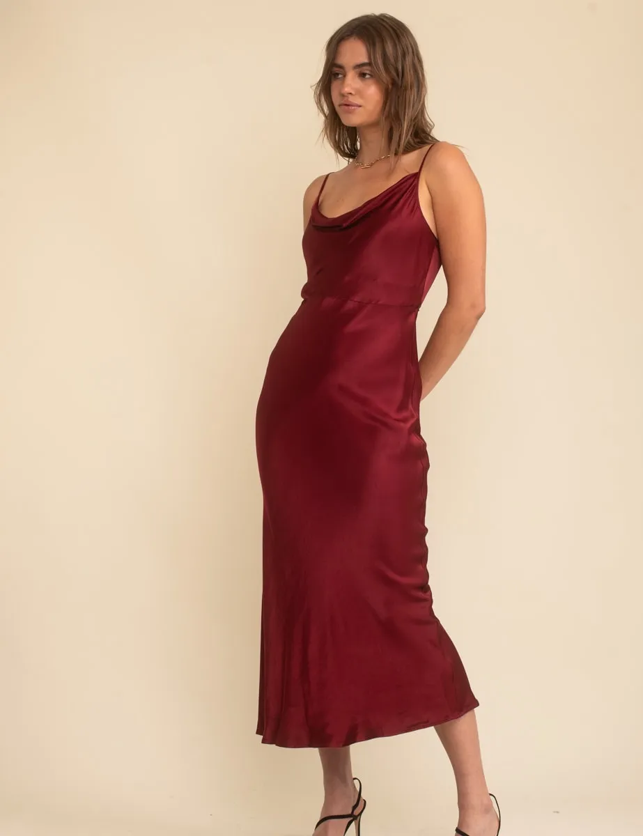 Burgundy Trixie Bridesmaid Midaxi Dress sold by Nobody's Child product image thumbnail 3
