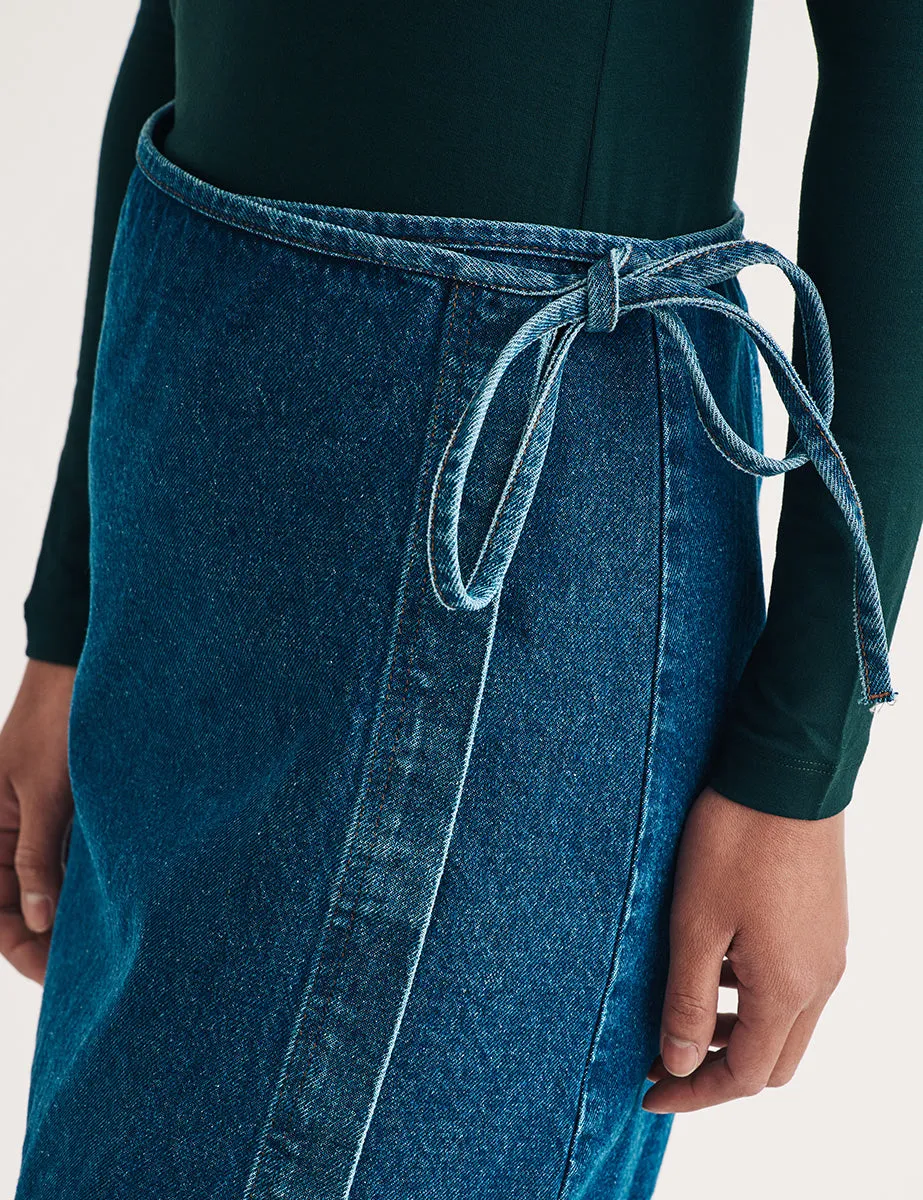 Denim Wrap Mini Skirt sold by Nobody's Child product image thumbnail 2