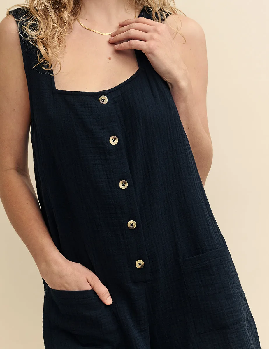 Black Button Down Romper sold by Nobody's Child product image thumbnail 2