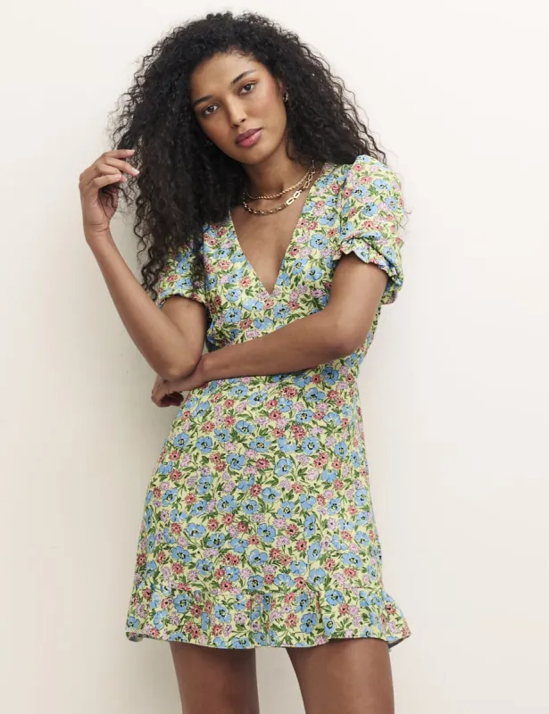 Vintage Green Floral Delilah Mini Dress sold by Nobody's Child