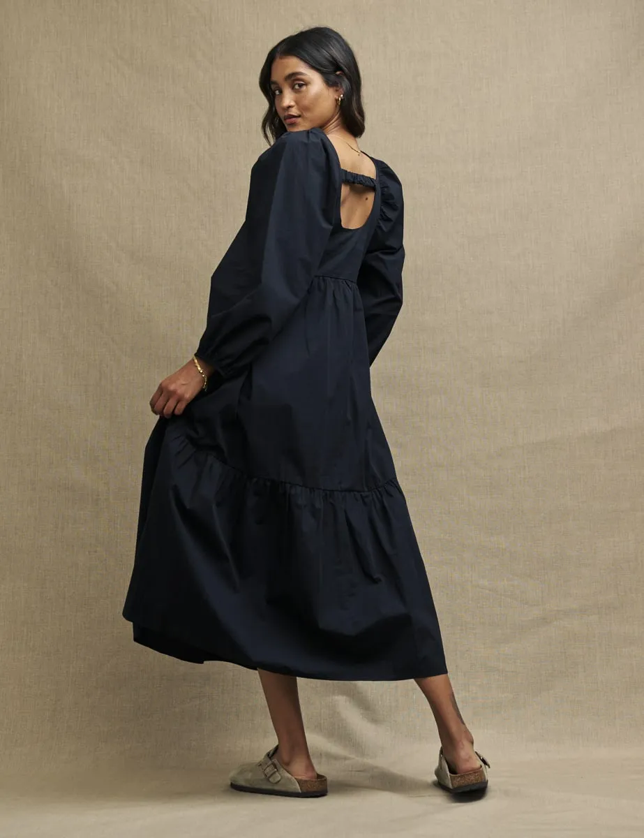 Petite Black Long Sleeve Ayla Midi Dress sold by Nobody's Child product image thumbnail 4