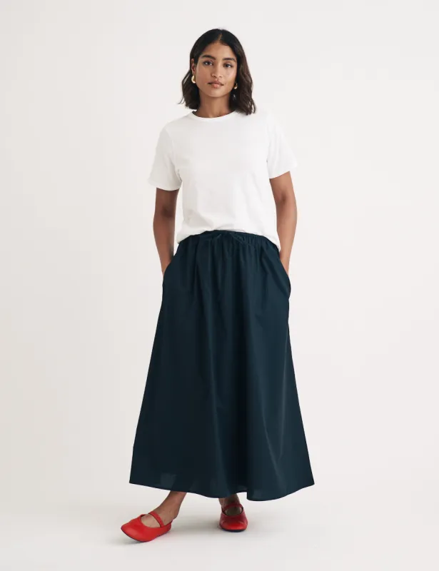 Black Drawstring Midi Skirt sold by Nobody's Child