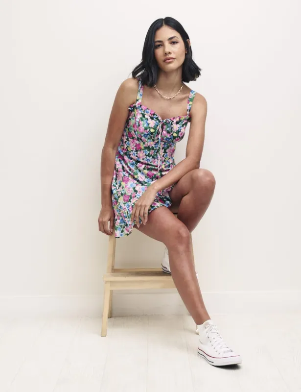 Watercolour Floral Lucia Sweetheart Mini Dress made by Nobody's Child