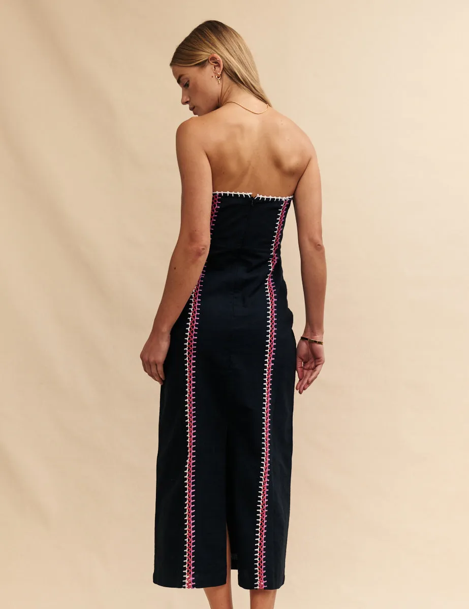 Black Bandeau Crochet Midi Dress sold by Nobody's Child product image thumbnail 4