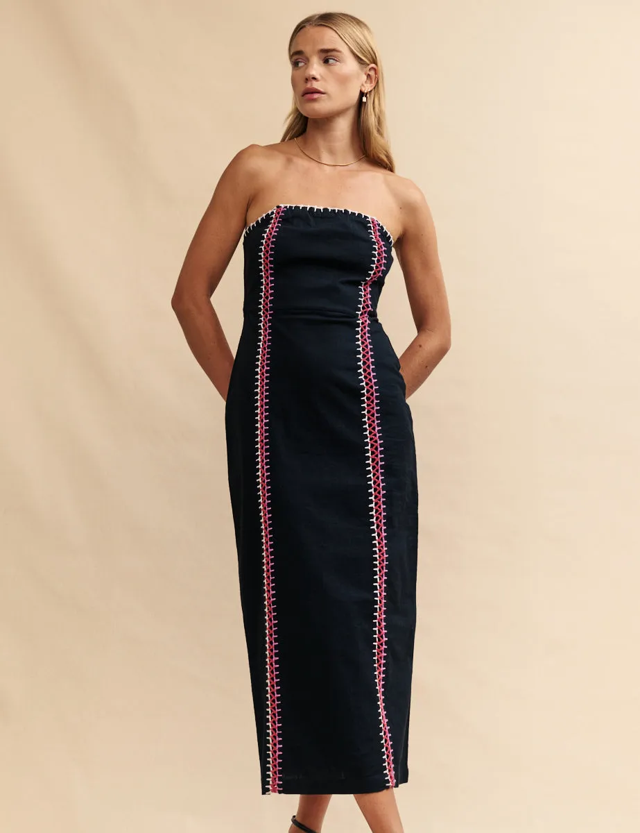 Black Bandeau Crochet Midi Dress sold by Nobody's Child product image thumbnail 3