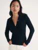 Black Long Sleeve Polo Top sold by Nobody's Child