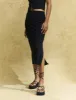 Black Side Slit Midi Skirt sold by Nobody's Child