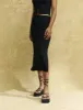 Black Side Slit Midi Skirt sold by Nobody's Child