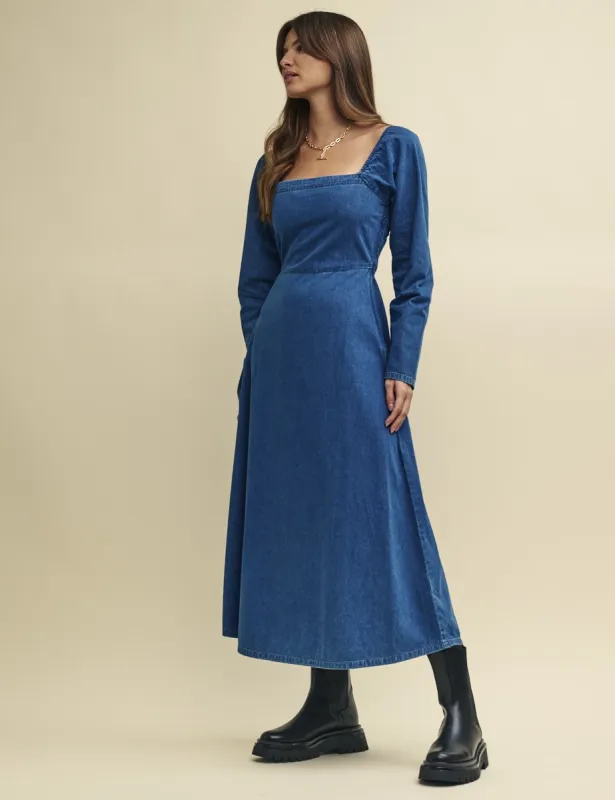 Blue Denim Abby Midi Dress sold by Nobody's Child