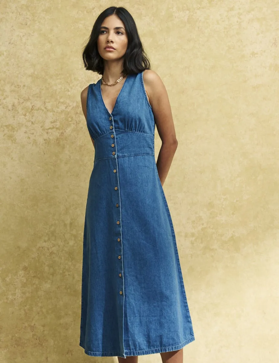Denim Sandra Midi Dress sold by Nobody's Child product image thumbnail 2