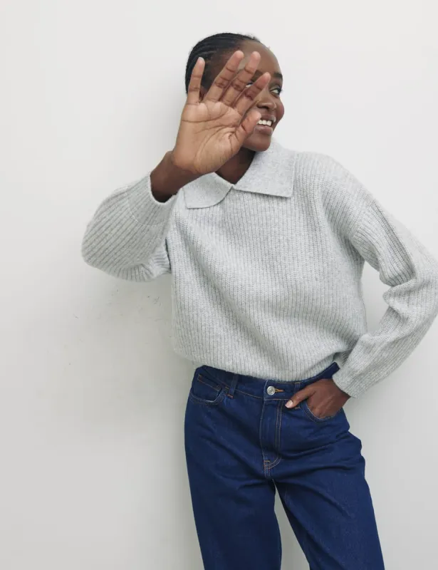 Collar & Trim All Over Rib Jumper sold by Nobody's Child