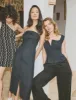 Black Scoop Neck Pleat Detail Waistcoat sold by Nobody's Child