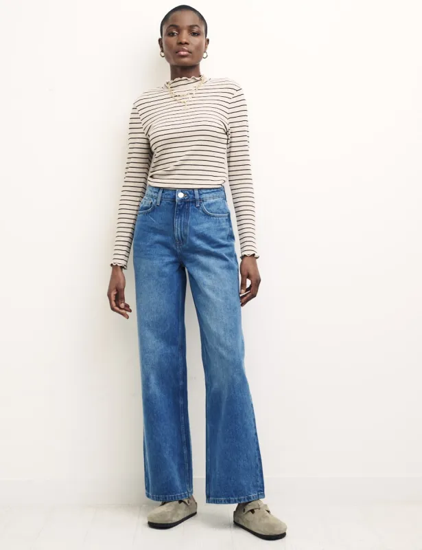 Denim Mid Wash Wide Leg Jeans sold by Nobody's Child