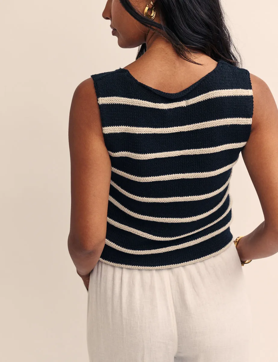 Black Striped Knitted Vest sold by Nobody's Child product image thumbnail 4